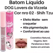 Batom Líquido Mate DOG Lovers Cor Shih Tzu Vegan da VIZZELA