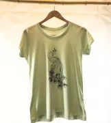 Camiseta Viscose de Bambu Baby Look Verde Clara Pavão