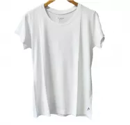 Camiseta Viscose de Bambu Baby Look Branca Lisa