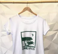 Camiseta Viscose de Bambu Baby Look Branca #SaveAmazon