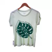 Camiseta Viscose de Bambu Baby Look Verde Clara Costela de Adão
