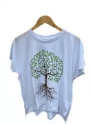 Camiseta Viscose de Bambu Batinha Branca Árvore da Vida