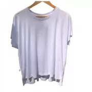 Camiseta Viscose de Bambu Batinha Branca Lisa