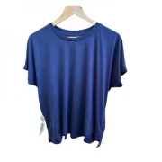 Camiseta Viscose de Bambu Batinha Azul Marinho Lisa