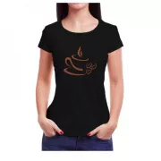 Camiseta Viscose de Bambu Feminina Baby Look Preta Café