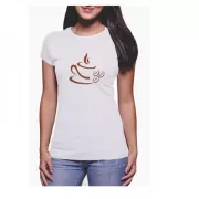 Camiseta Viscose de Bambu Feminina Baby Look Branca Café