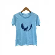 Camiseta Viscose de Bambu Baby Look Azul Mesclado Lobo