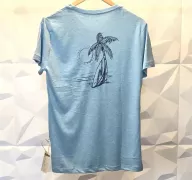Camiseta Viscose de Bambu Masculina Azul Mesclado Surf