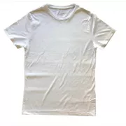 Camiseta Viscose de Bambu Masculina Branca Lisa Gola Redonda
