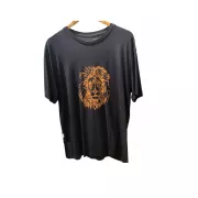 Camiseta Viscose de Bambu Masculina Preta Leão