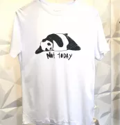 Camiseta Viscose de Bambu Masculina Branca Panda Not Today