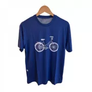 Camiseta Viscose de Bambu Masculina Azul Marinho Bicicleta