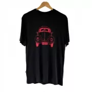 Camiseta Viscose de Bambu Masculina Preta Fusca Vermelho