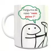 Caneca Porcelana Flork Irônico Nem Peixe