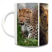 Caneca Porcelana Vegan Felinos Selvagens Leão Tigre Onça