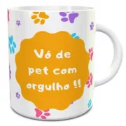 Caneca Porcelana Vó Avó de pet com orgulho