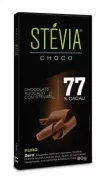 Chocolate 77% Cacau Stévia Genevy 80g