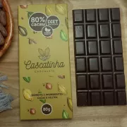Chocolate barra 80% cacau ZERO AÇÚCAR adoçado com Xilitol 80g