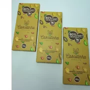 Kit 03 unid. chocolate barra 80% cacau ZERO AÇÚCAR adoçado com Xilitol 240g