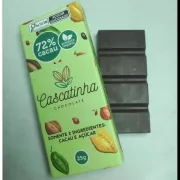 Chocolate barra 72% cacau adoçado com açúcar demerara orgânico 25g