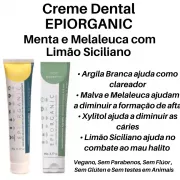 KIT 2 Creme Dental Limão Siciliano/Menta Vegan S/Glúten e Flúor