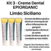 Epiorganic Kit 3 Creme Dental de Limão Siciliano Sem Flúor Veg