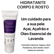 EPIORGANIC Loção Hidratante Corpo e Rosto de Açaí Açafrão e Óleo Essencial de Lavanda 120ml - Vegano - Natural - Sem Glúten