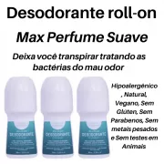 Kit 3 Desodorantes Roll-on MAX 65ml - Natural - Vegano - Sem Glútem - Sem Alumínio