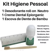 Kit Vegan - 1 Desodorante Neutro + 1 Creme Dental + 1 Escova De Bambu