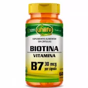 Vitamina B7 - Biotina em cápsulas 500 mg | Unilife
