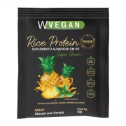 Proteina de Arroz Rice Protein Premium sache 50g Sabor Abacaxi com Hortela Spirulina Proteína - WVegan 