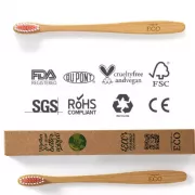 Escova Dental De Bambu Eco Natural - Rosa