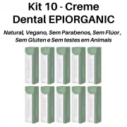 Kit 10 unidades - CREME DENTAL EPIORGANIC - 90g - Natural - Vegano - S/Glúten - S/Flúor da Biozenthi