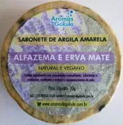 Sabonete Argila Amarela - Alfazema e Erva Mate 90g - Aromas de Gokula