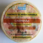 Sabonete Argila Amarela - Calêndula 90g - Aromas de Gokula