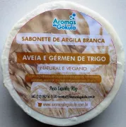 Sabonete Argila Branca - Aveia e Gérmen de Trigo 90g - Aromas de Gokula