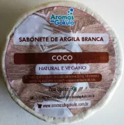 Sabonete Argila Branca - Coco 90g - Aromas de Gokula