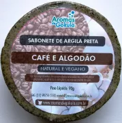 Sabonete Argila Preta - Café e Algodão 90g - Aromas de Gokula