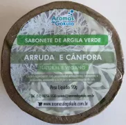 Sabonete Argila Verde - Arruda e Cânfora 90g - Aromas de Gokula