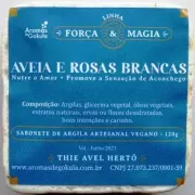 Sabonete Argila - Força & Magia - Aveia e Rosas Brancas 120g - Aromas de Gokula