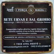 Sabonete Argila - Força & Magia - Sete Ervas e Sal Grosso 120g - Aromas de Gokula