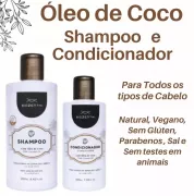 Kit Shampoo E Condicionador De Óleo De Coco - Natural - Vegano - Sem Glúten