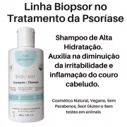  Linha Biopsor Tratamento da Psoríase - Shampoo 200ml - Natural - Vegano - Sem Glúten