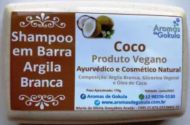 Shampoo em Barra com Argila Branca - Coco 170g - Aromas de Gokula