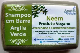 Shampoo em Barra com Argila Verde - Neem 170g - Aromas de Gokula