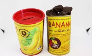 Banana Passa cobera com puro Chocolate - 100gr