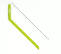 Canudo Reutilizável De Silicone Verde (25 Cm) Com Escova - SILICUP