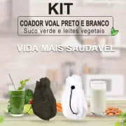 Kit com 1 Coador voal Preto e 1 Branco (Suco detox / Leite Veg)