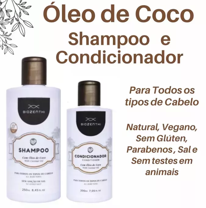 Kit Shampoo E Condicionador De Óleo De Coco 