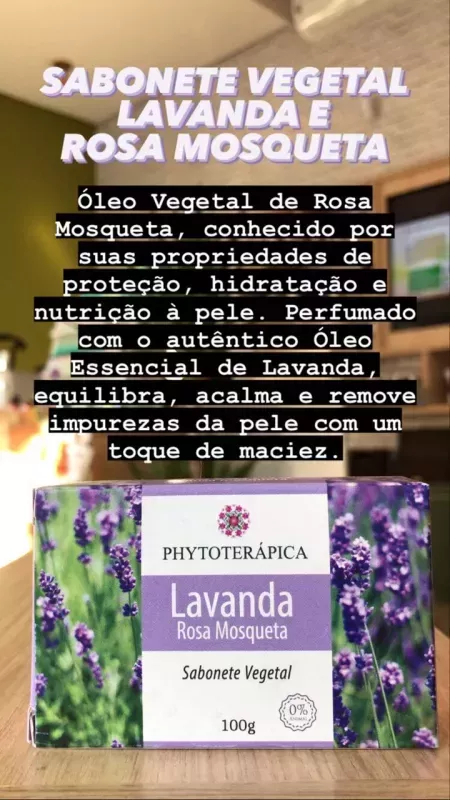 Sabonete Vegetal Lavanda e Rosa Mosqueta 100g | Portal Vegano